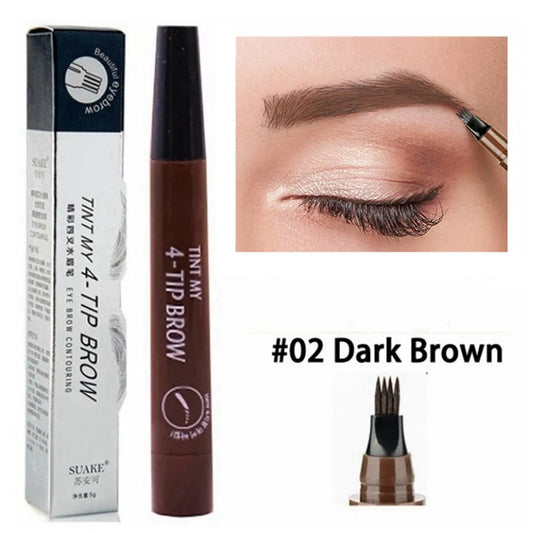 4-Point Eyebrow Pen - 5 Colors - Waterproof