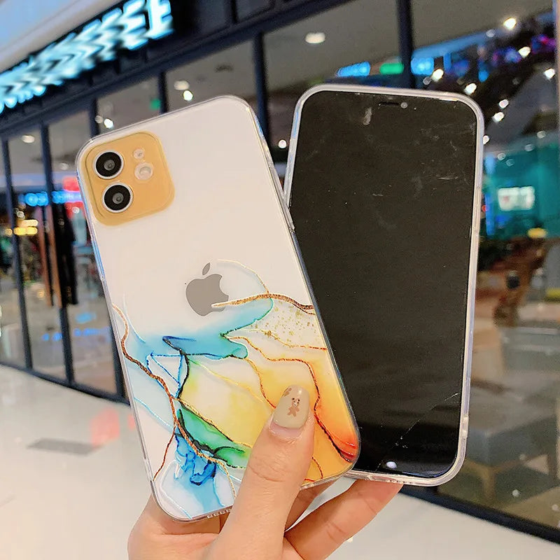 Watercolor Painting Phone Case For iPhone 12 Pro 11 Pro Max X XR XS Max 7 8 6s Plus SE 2020