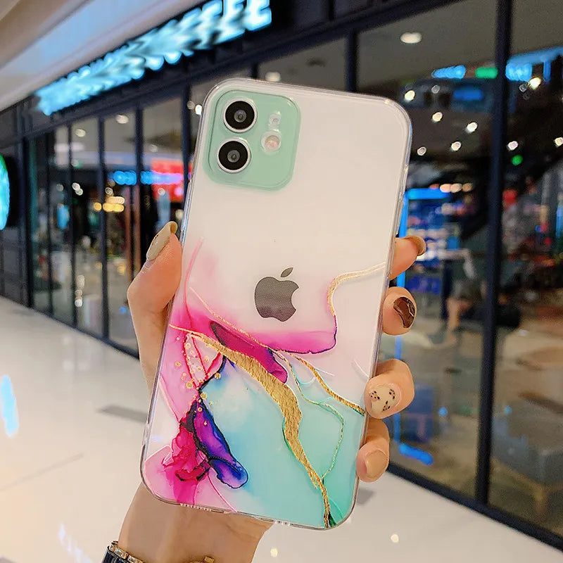 Watercolor Painting Phone Case For iPhone 12 Pro 11 Pro Max X XR XS Max 7 8 6s Plus SE 2020